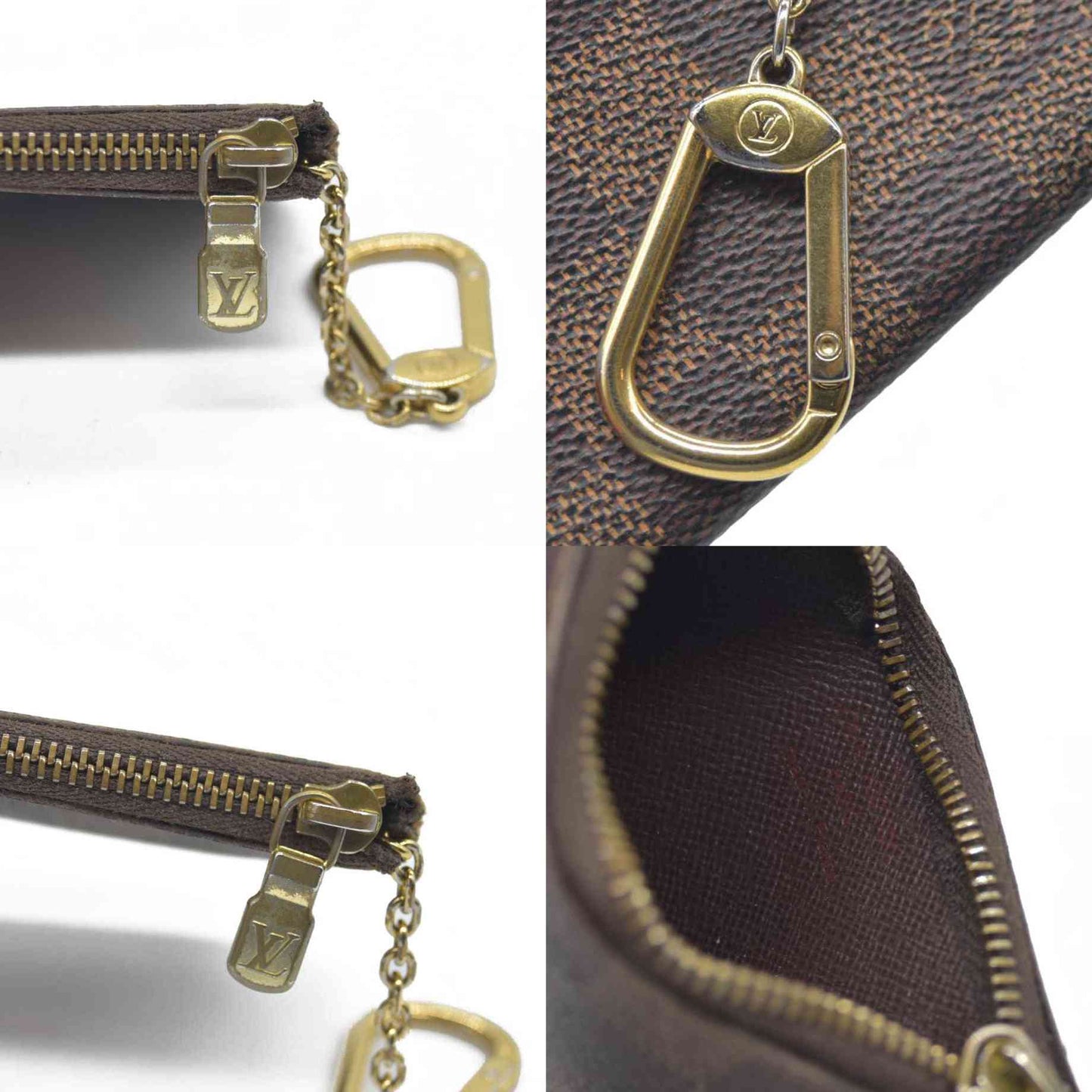 Louis Vuitton Damier Pochette Cles Wallet Coin Purse Brown TA0136