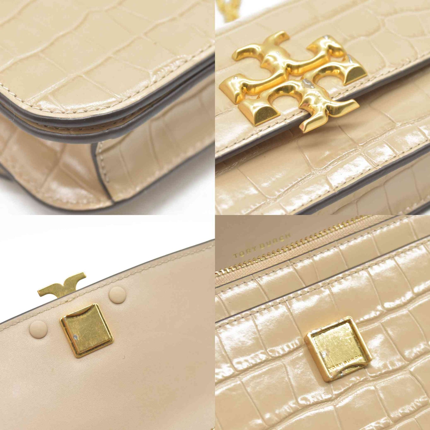 $660 Tory Burch Eleanor Mini Embossed Leather Crossbody