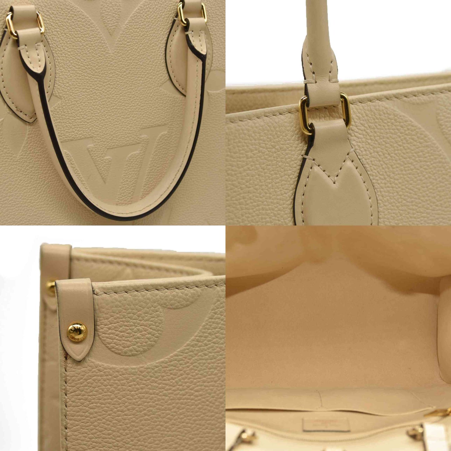 LOUIS VUITTON Empreinte Monogram Giant Onthego MM Creme