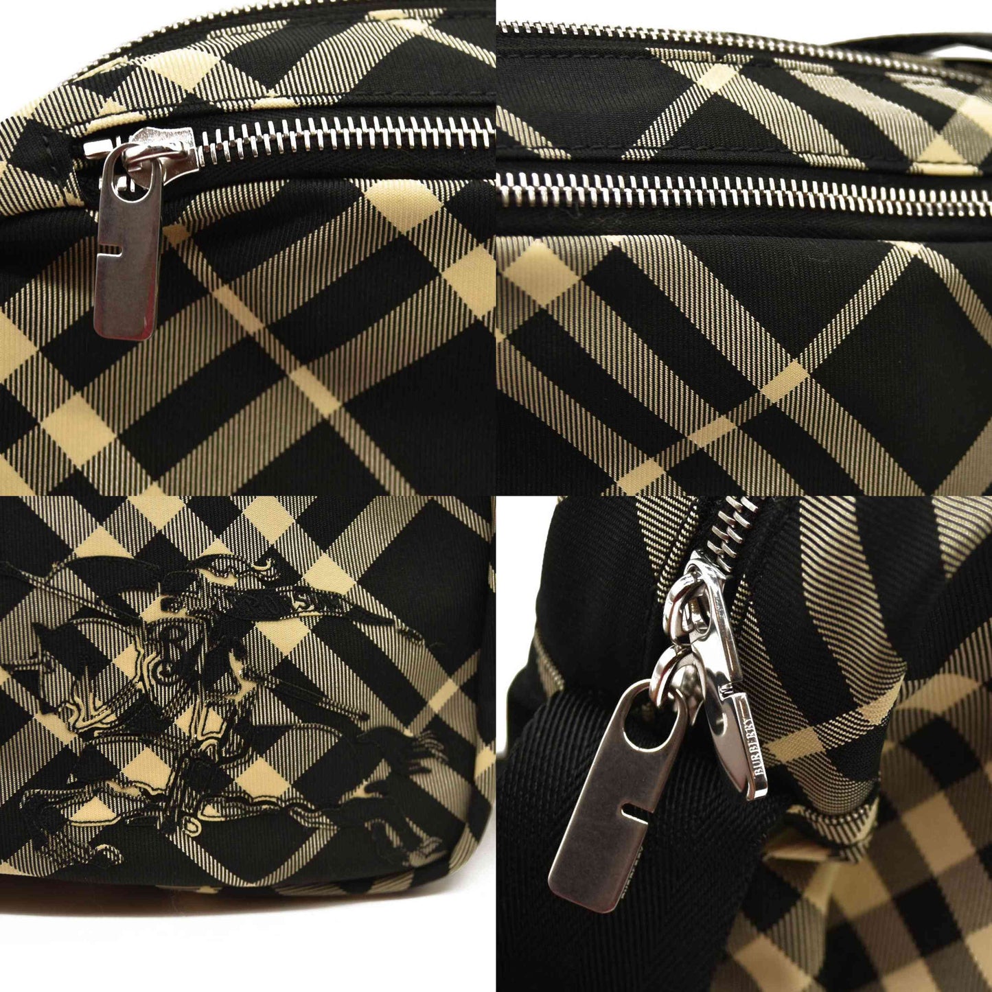 NEW $1090 Burberry Check Crossbody Bag Black Calico