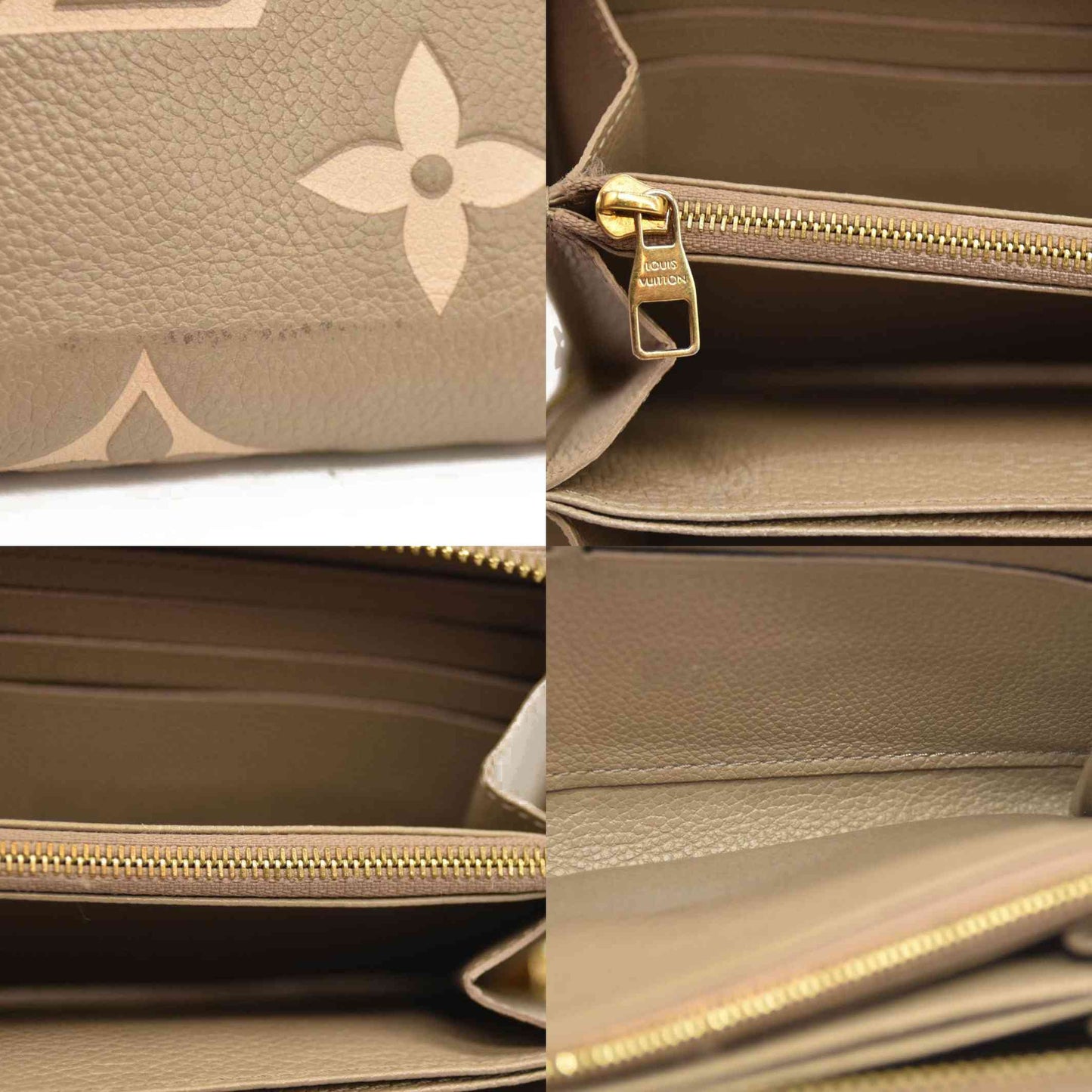 Louis Vuitton  Empreinte Monogram Giant Zippy Wallet Tourterelle Creme SP3220