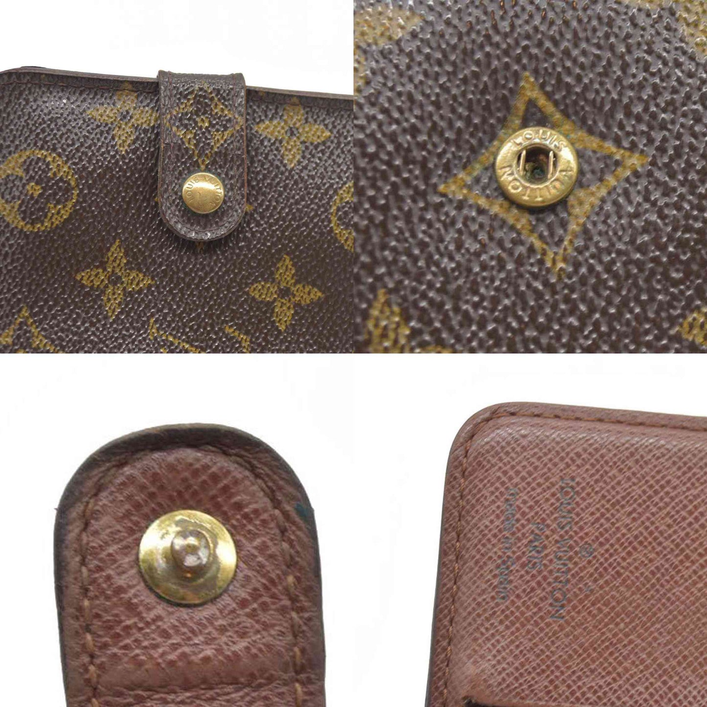 $590 Louis Vuitton Monogram Compact Zip Bifold Wallet Brown CA0072