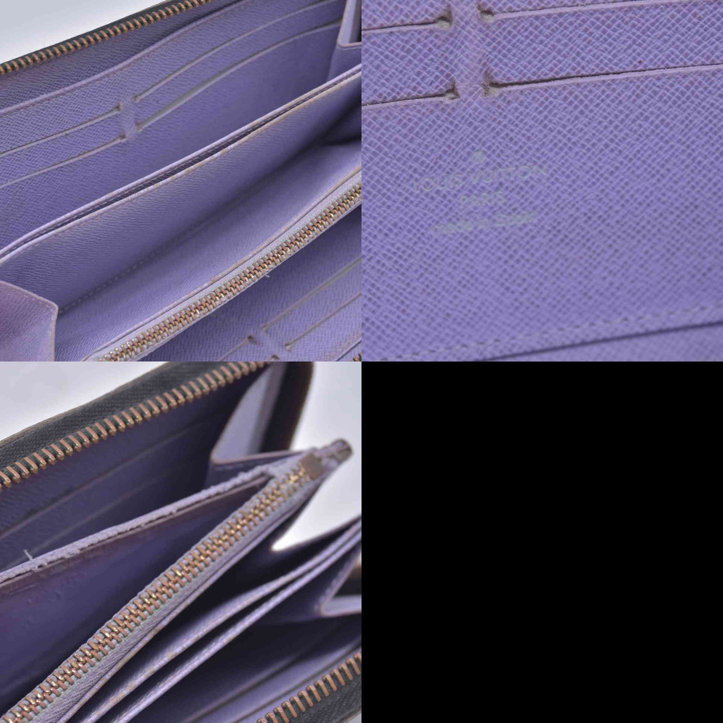 $940 2011 Louis Vuitton Monogram Multicolor Zippy Wallet Black Purple CA2151