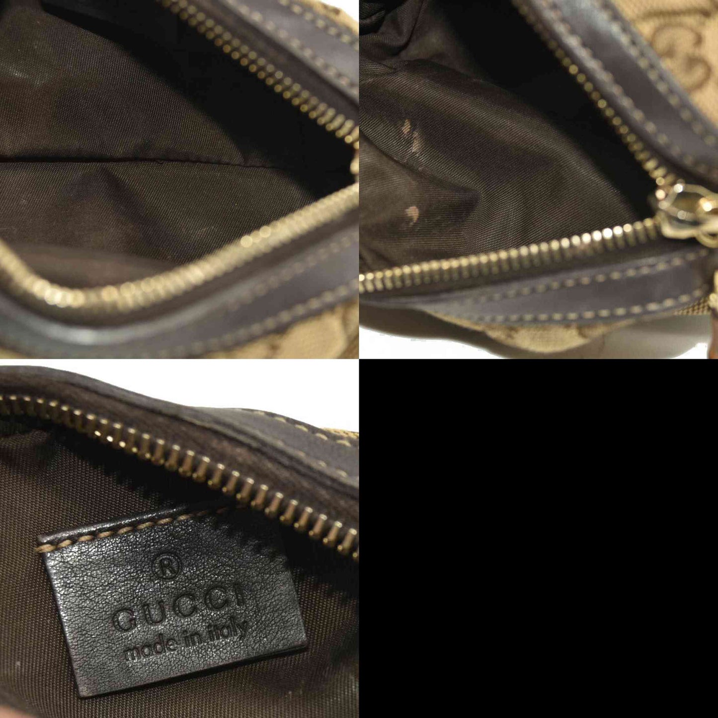 Gucci  Monogram Medium Bamboo Cosmetic Case Dark Brown