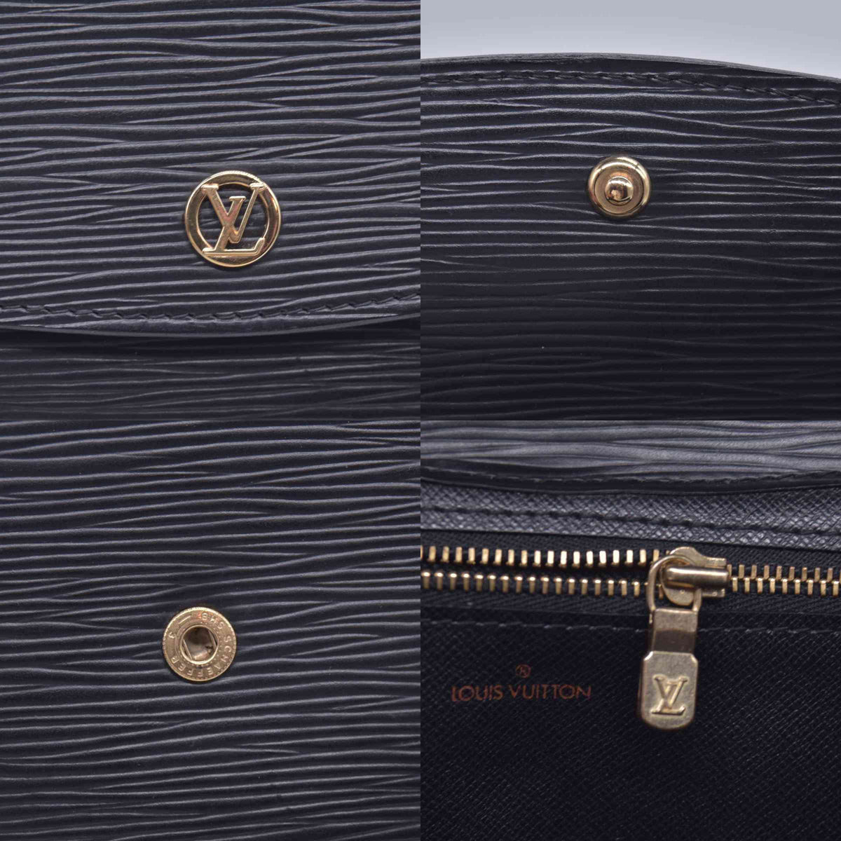 $780 1990 LOUIS VUITTON Epi Art-Deco Pochette Clutch Bag Noir Black V.I. 1920 CONSIGNMENT 10021630