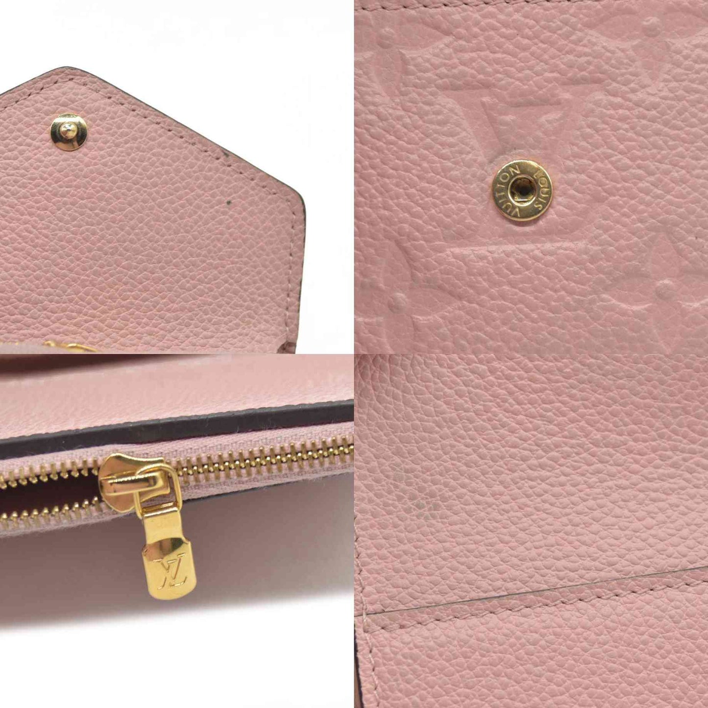 $770 LOUIS VUITTON Monogram Empreinte Zoe Trifold Wallet SP2149