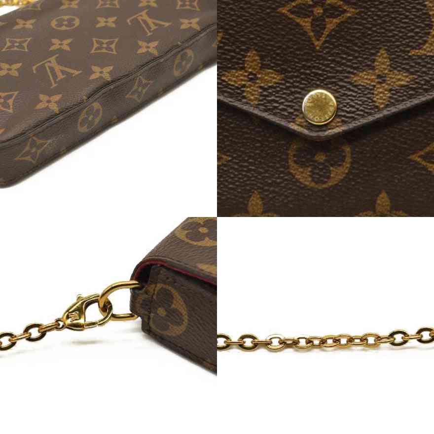 LOUIS VUITTON Monogram Pochette Felicie Chain Wallet Fuchsia  TJ1157