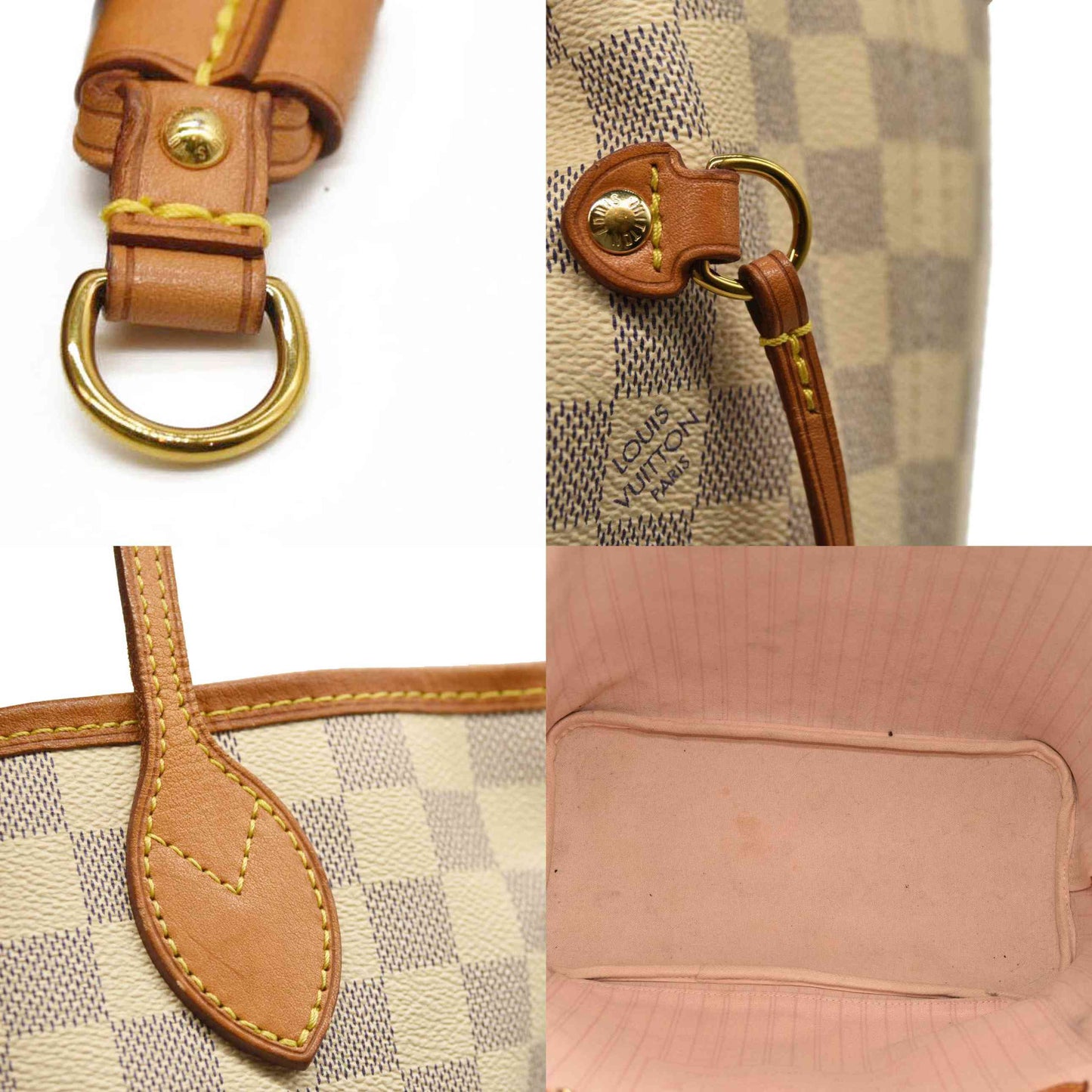 LOUIS VUITTON Damier Azur Neo Neverfull MM Rose Ballerine FL0129