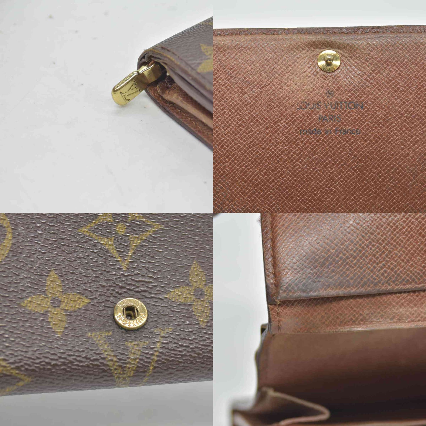 $560 Louis Vuitton Monogram Porte Monnaie Billets Tresor Bifold Wallet RA0915