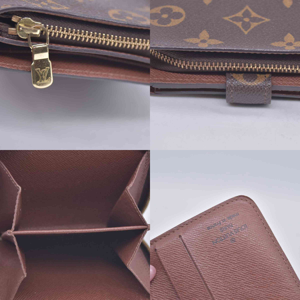 $660 2003 LOUIS VUITTON Monogram Compact Zip Wallet Brown MI0073 CONSIGNMENT 10021170