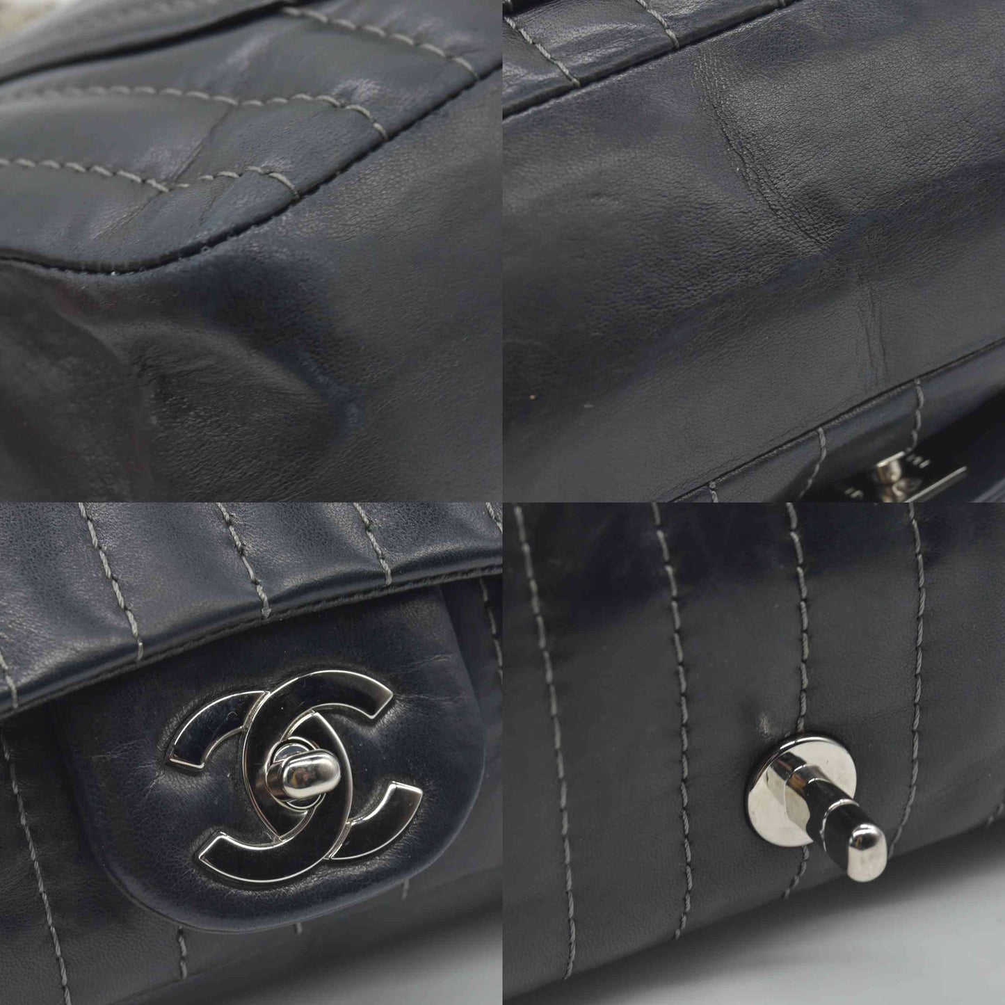 $4700 Chanel Mademoiselle Vertical Quilted Medium Single Flap 2006