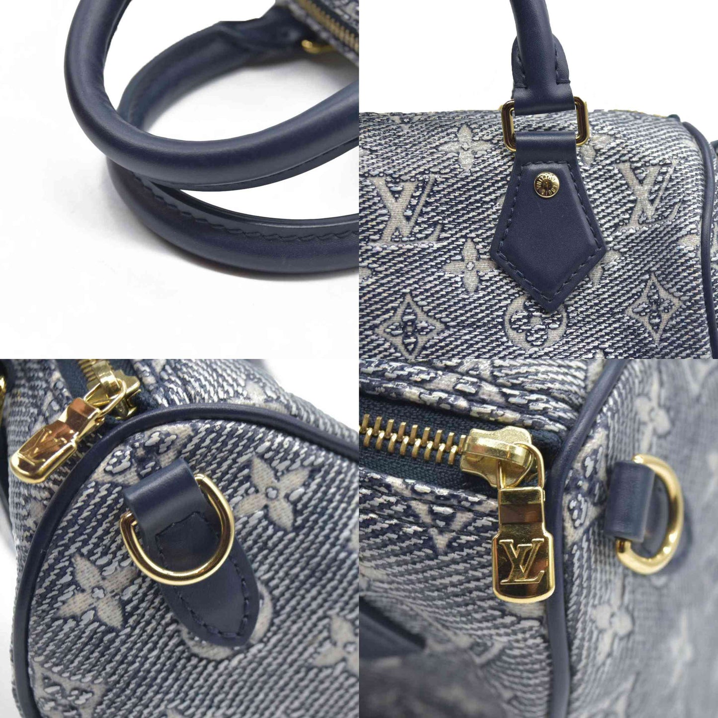 $2710 Louis Vuitton  Monoglam Speedy Bandouliere 20 Blue no strap