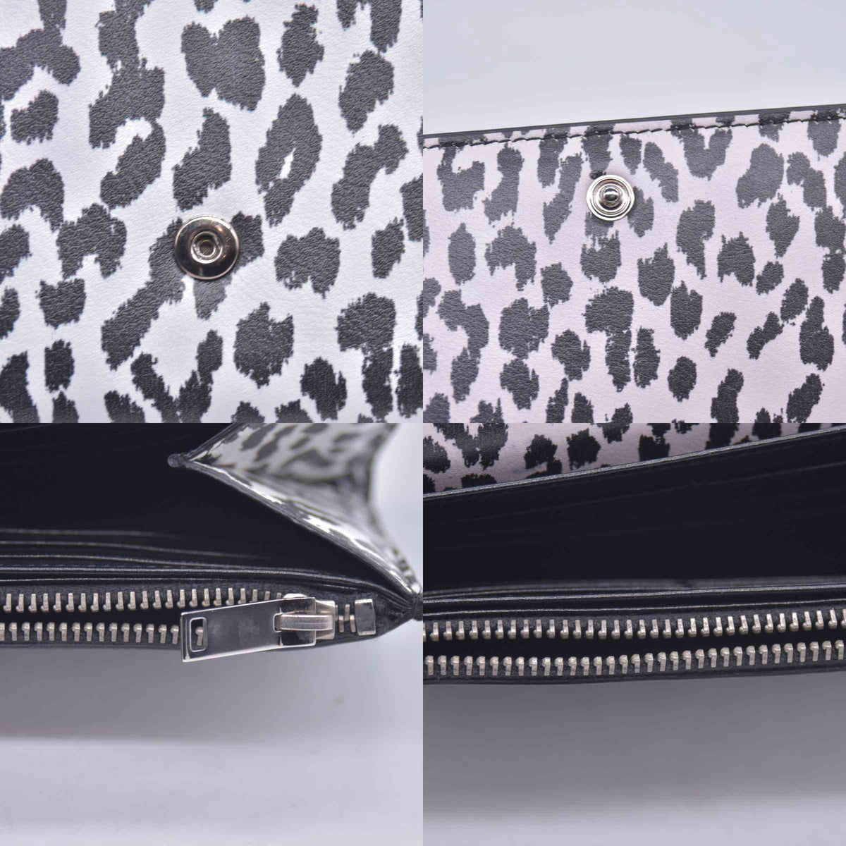 $999 Yves Saint Laurent Leopard Print Calfskin Bifold Wallet Clutch CONSIGNMENT 10020996