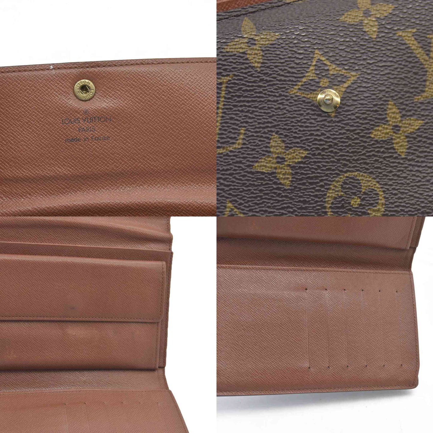 $550 Louis Vuitton Monogram Canvas Porte Tresor Etui Papier Wallet SP0927