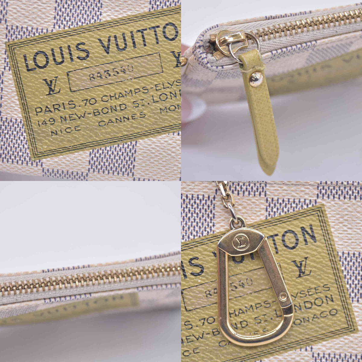$440 Louis Vuitton Damier Azur Articles de Voyage Key Pouch Cles CONSIGNMENT