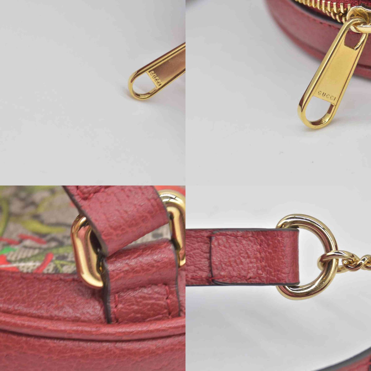 $1690 Gucci GG Supreme Monogram Web Flora Mini Ophidia Round Backpack Red CONSIGNMENT