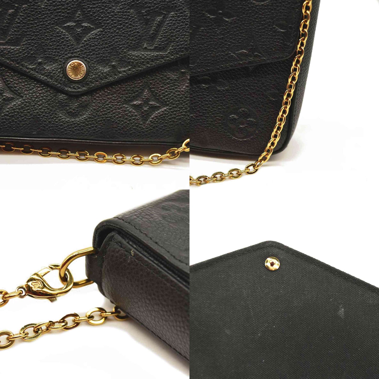 Louis Vuitton  Empreinte Pochette Felicie Chain Wallet Black  SP0148