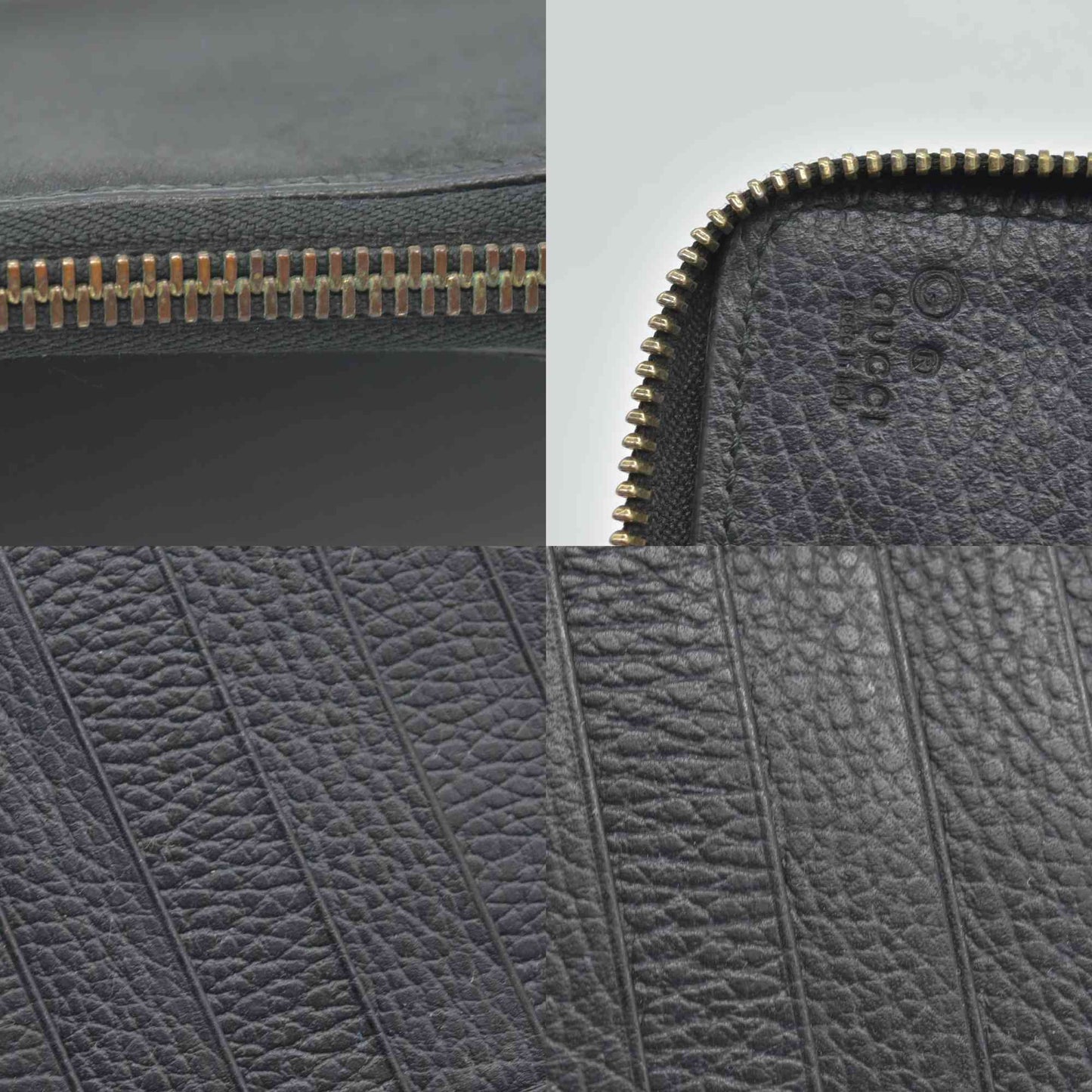 $800 Gucci Large Zip Around Organizer Wallet Black GG CONSIGNMENT