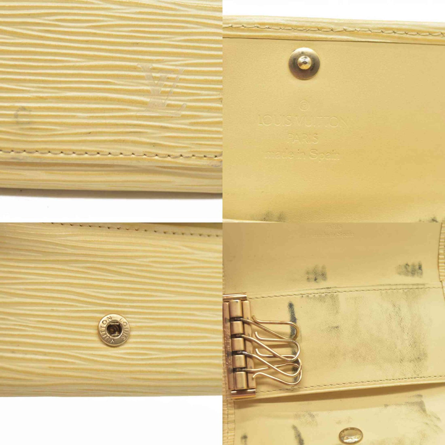 $445 Louis Vuitton Epi Multicles Leather 4 Ring Key Case Cream CA0071 CONSIGNMENT