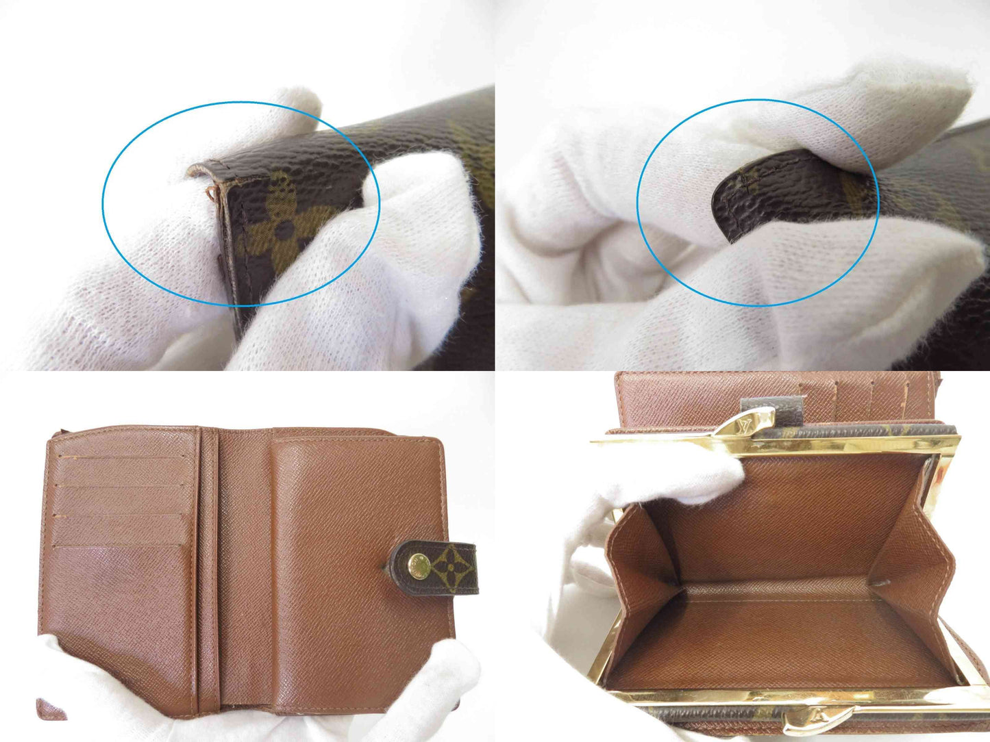 $750 2004 LOUIS VUITTON Monogram Kiss Lock Wallet TH0054