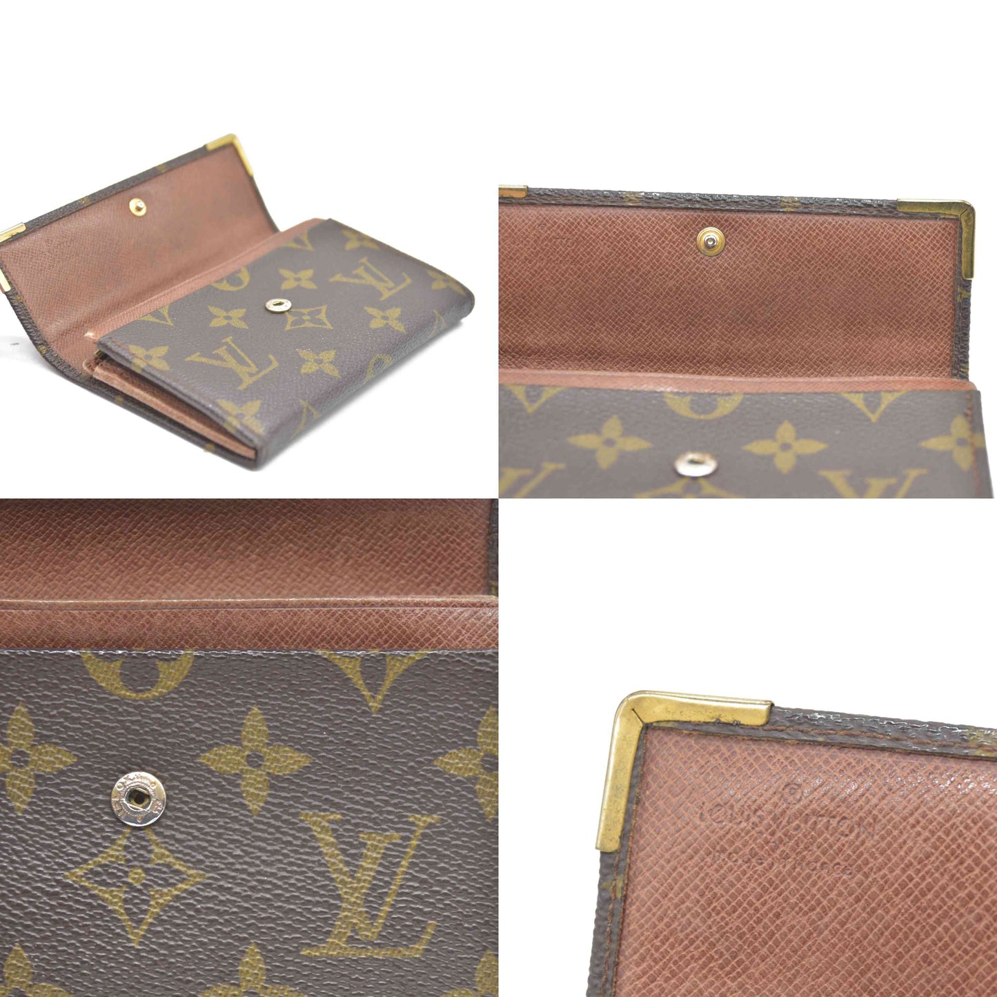 Louis Vuitton Monogram Bifold Wallet Brown 862RA