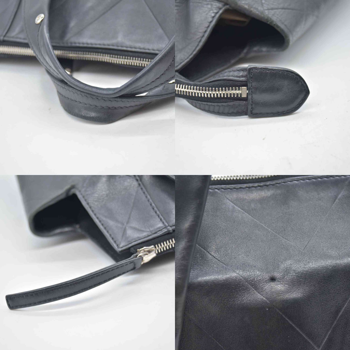 $3500 2006 Chanel Calfskin Chevron CC All Day Long Tote Black