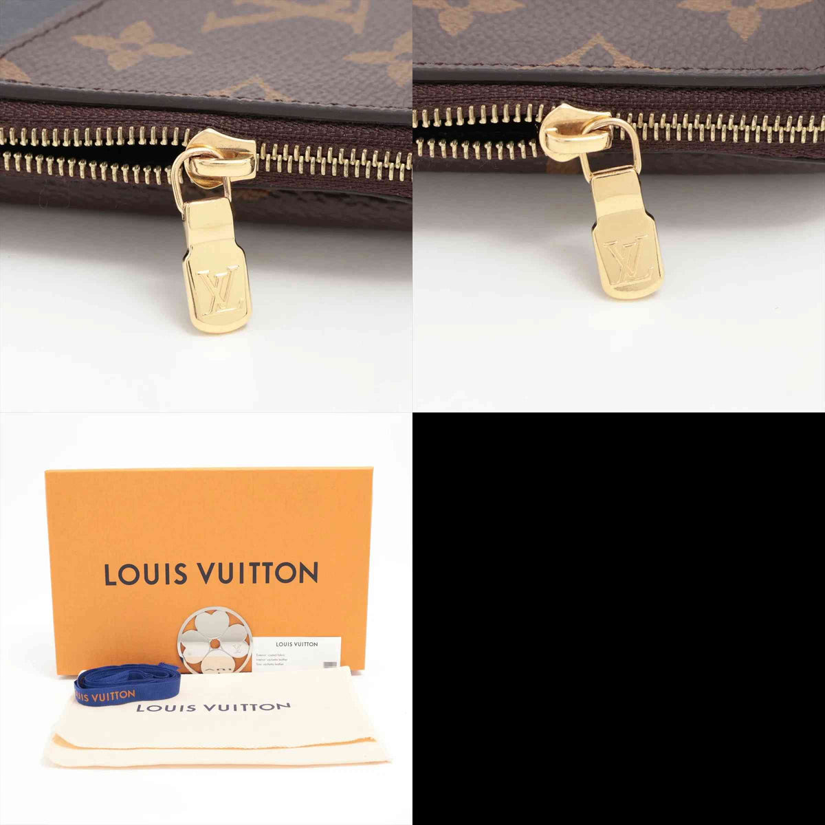 $695 Louis Vuitton Monogram Porto Cartolecto Verso Black × Brown 10021123