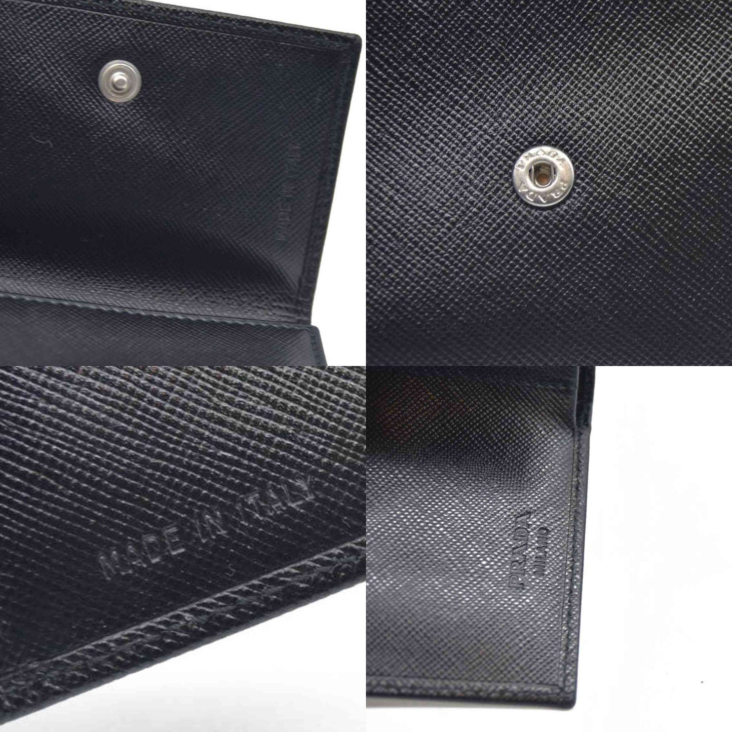 AUCTION $775 Prada  Saffiano Business Card Holder Nero Black