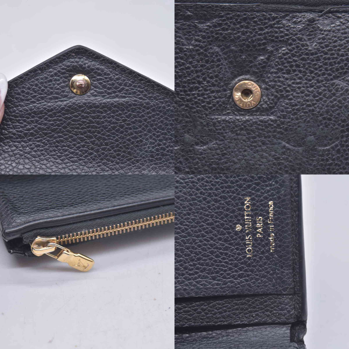 $795 2021 Louis Vuitton Empreinte Zoe Wallet Black SP0291 CONSIGNMENT 10020903