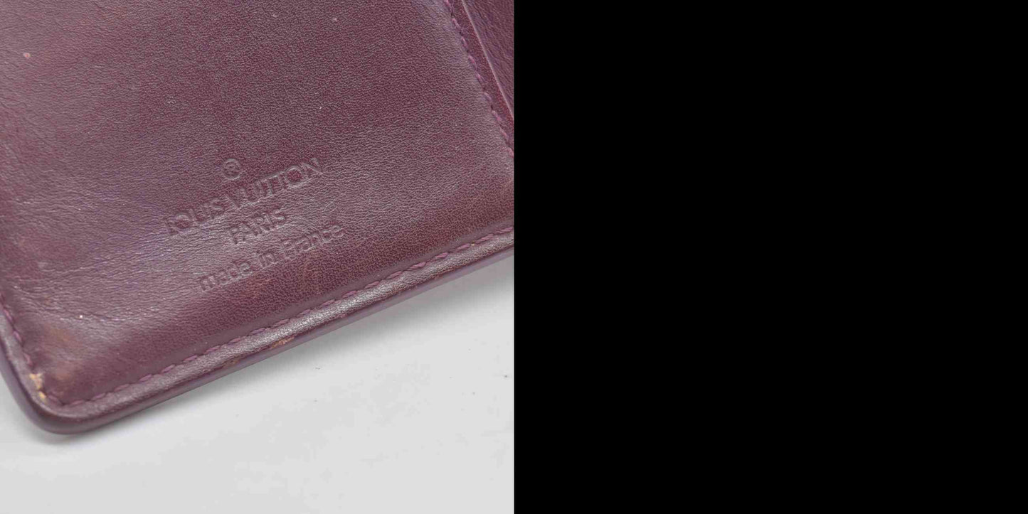 $935 2007 WELL WORN Louis Vuitton Vernis French Purse Wallet Amarante Wallet MI4037