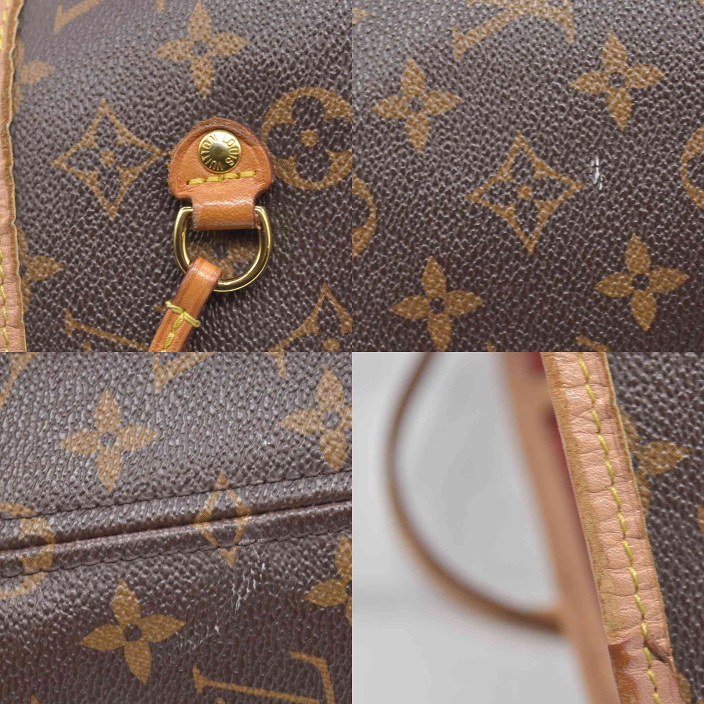 $2170 Louis Vuitton Neverfull MM Monogram Mid Size Cherry Red Tote