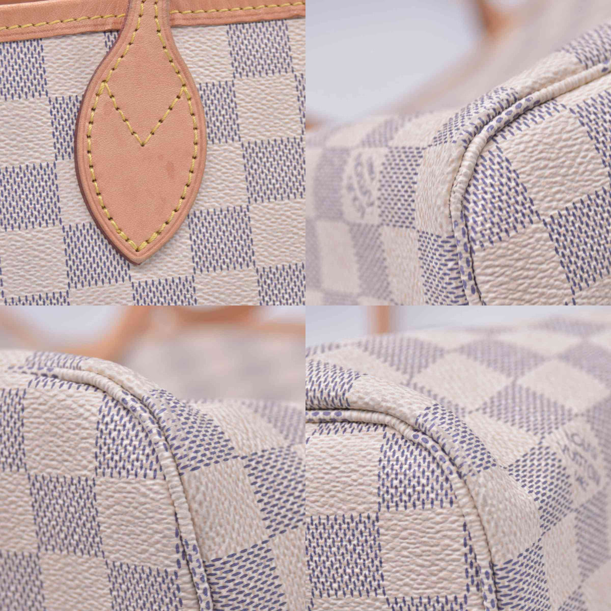 $2240 2018 Louis Vuitton Damier Azur Neverfull MM Rose Ballerine with Pouch 10021297
