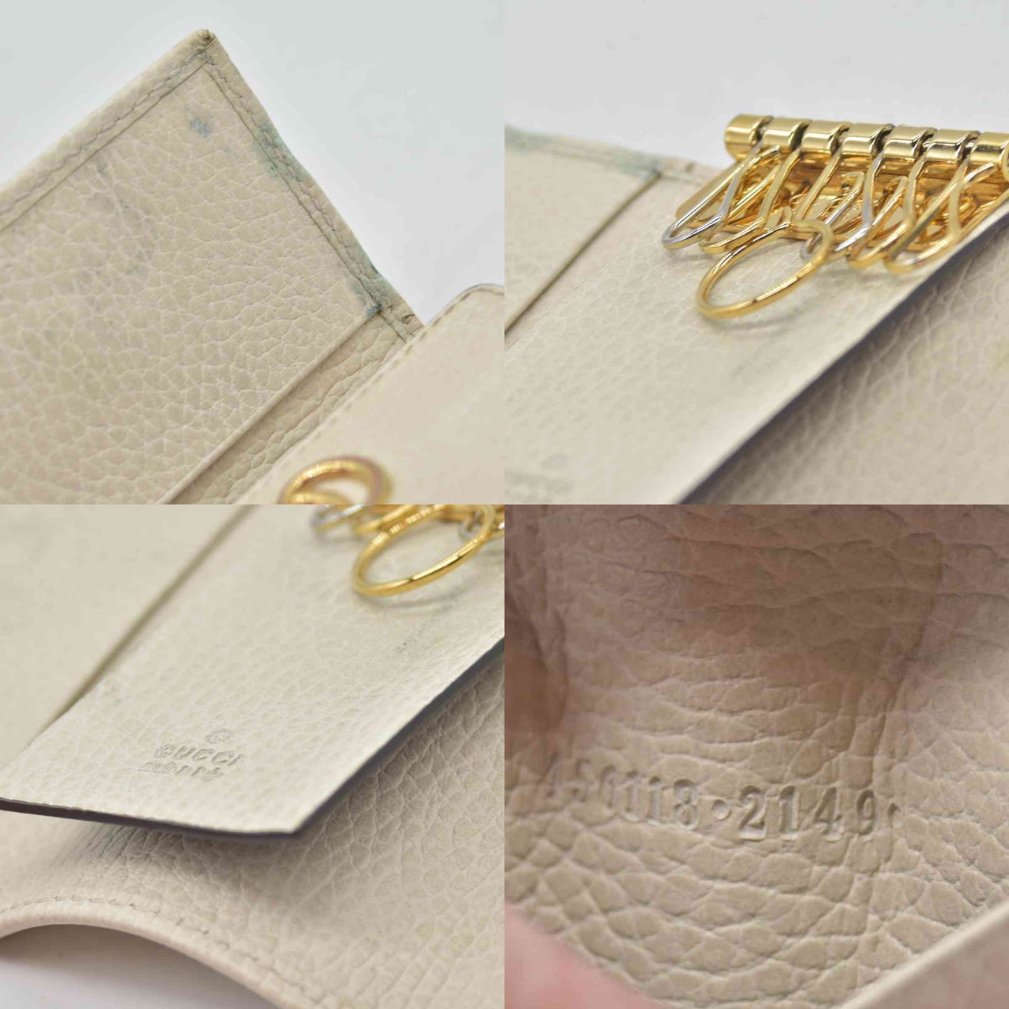 $360 GUCCI GG Marmont Leather 6 Ring Key Case