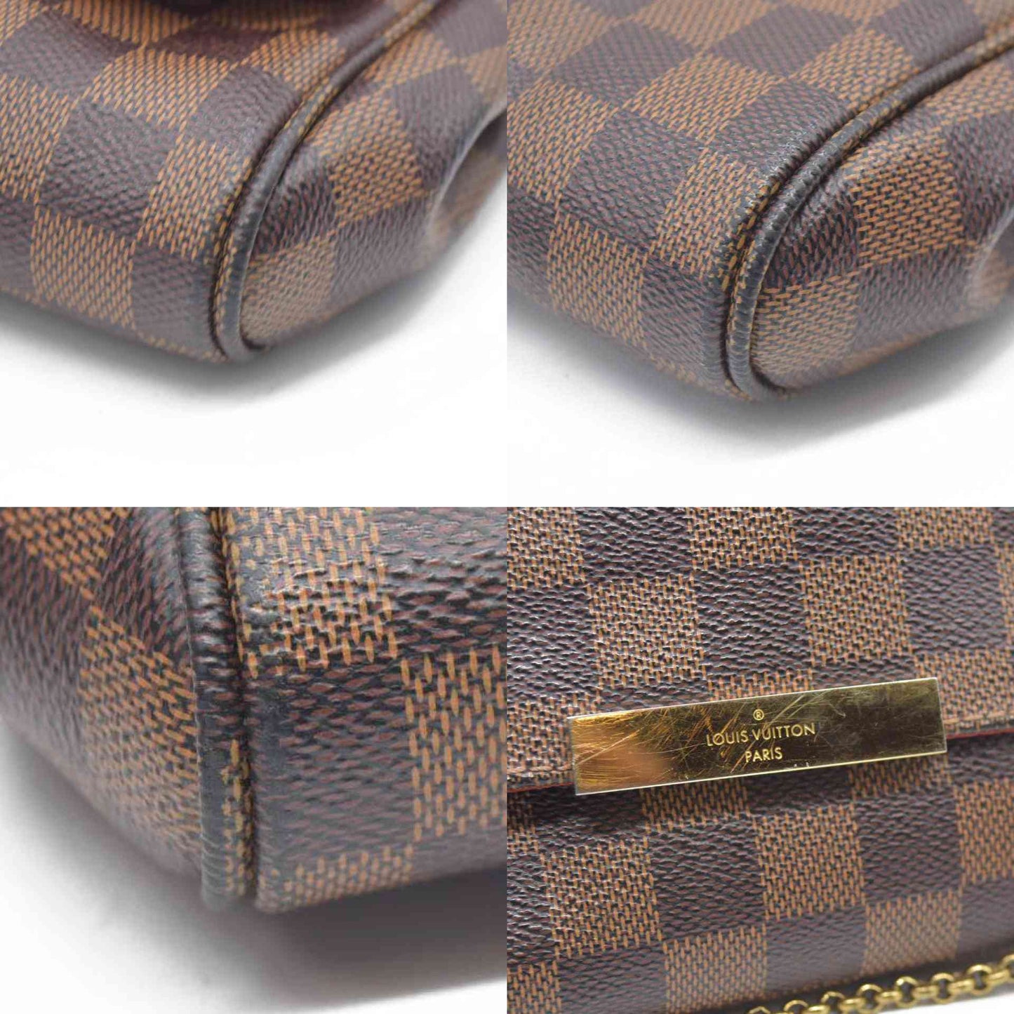 $1460 Louis Vuitton  Damier Ebene Favorite MM DU3114
