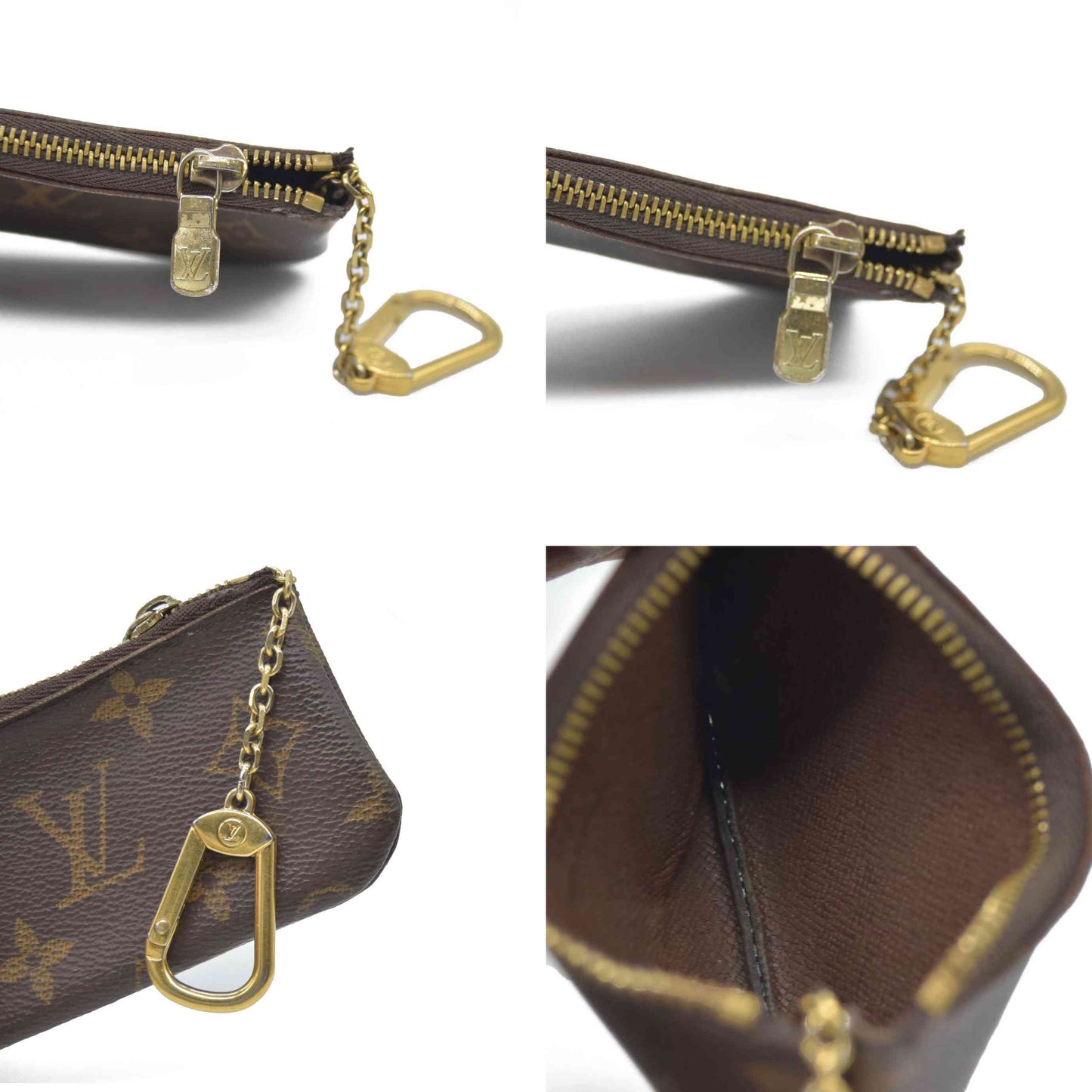 Louis Vuitton Monogram Pochette Cles Wallet Coin Purse Brown CT4260