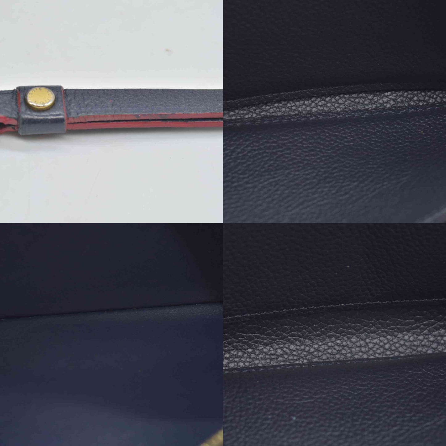 $1170 BROKEN 2019  Louis Vuitton Zippy Wallet Empreinte Marine Rouge SP4179 CONSIGNMENT