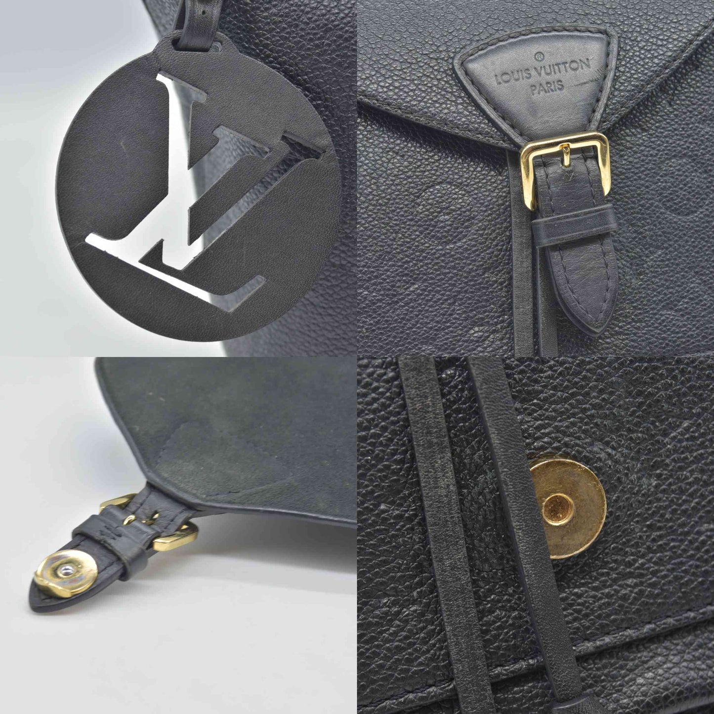 $2980 Louis Vuitton Black Montsouris Empreinte Noir Black Backpack 2020