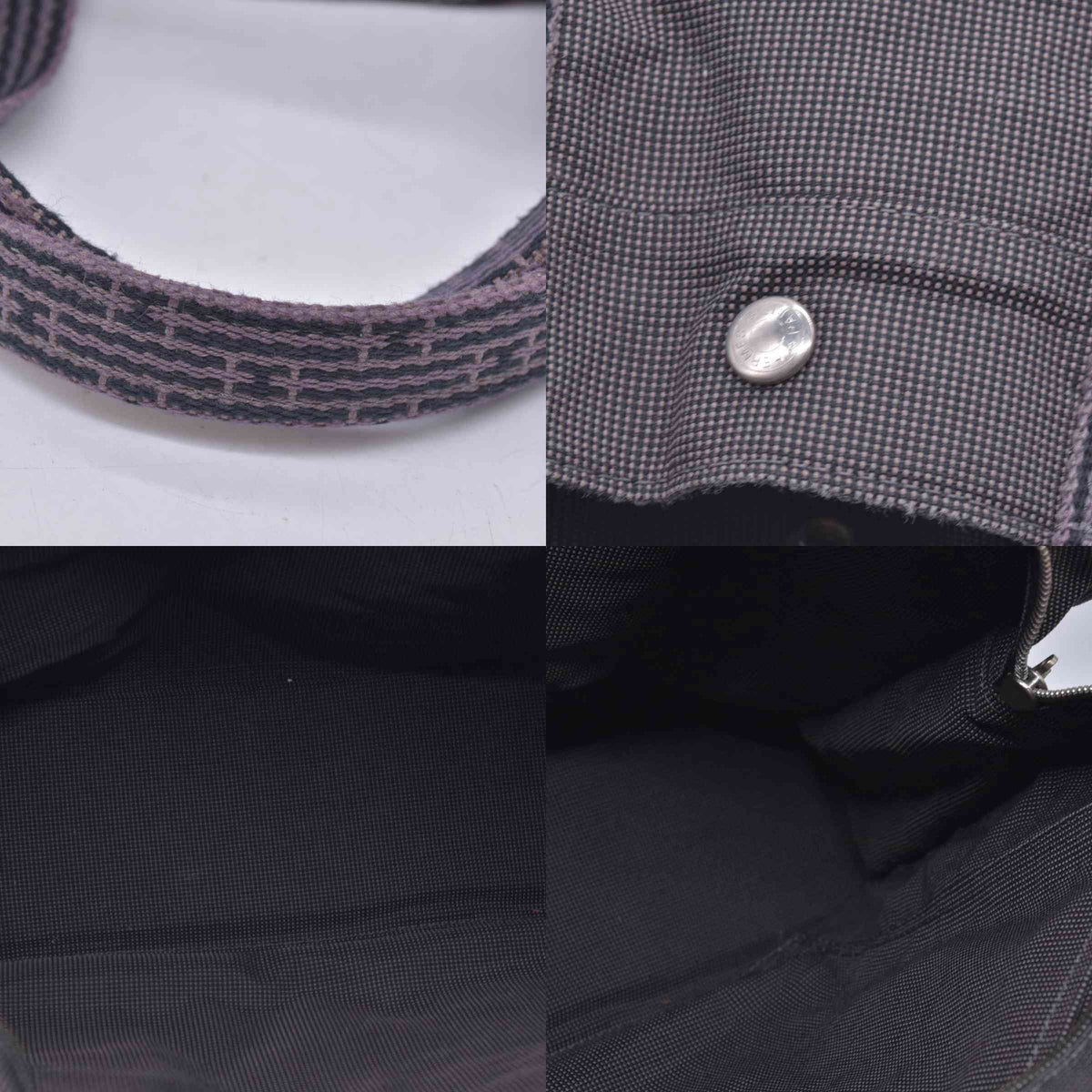 $850 HERMES Herline MM Grey Canvas Tote Bag CONSIGNMENT 10021622