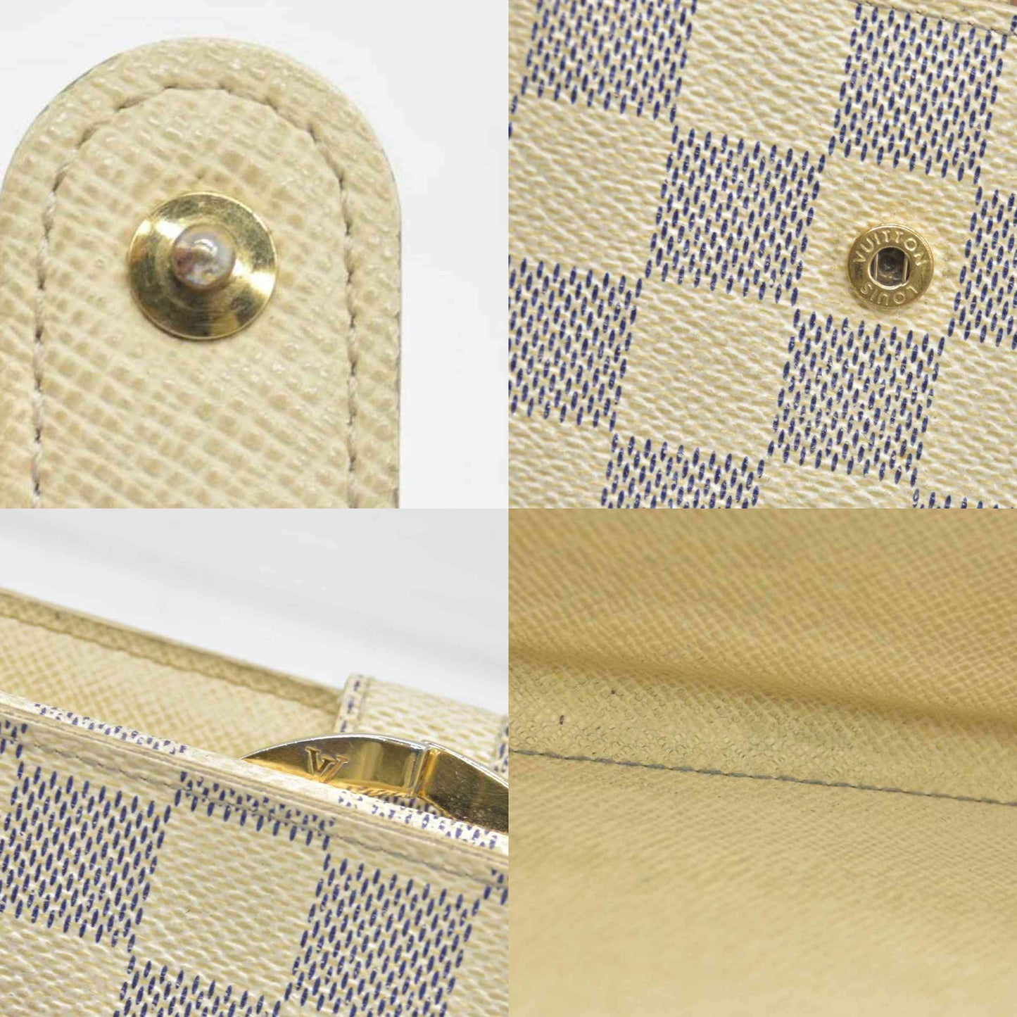 $750 2009 Louis Vuitton Damier Azur French Purse Wallet CONSIGNMENT MI4079
