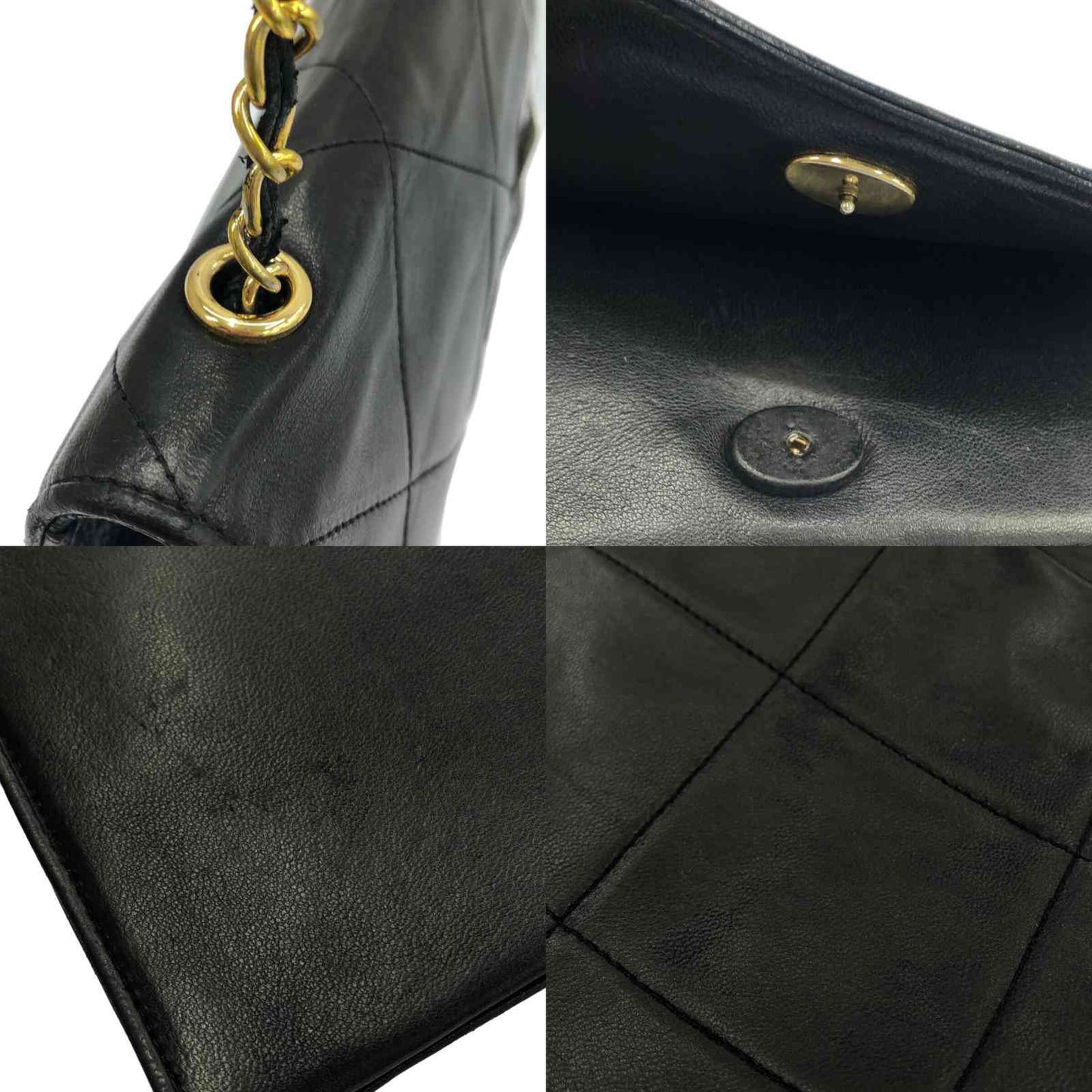 CHANEL Wild Stitch Shoulder Bag Black Lambskin