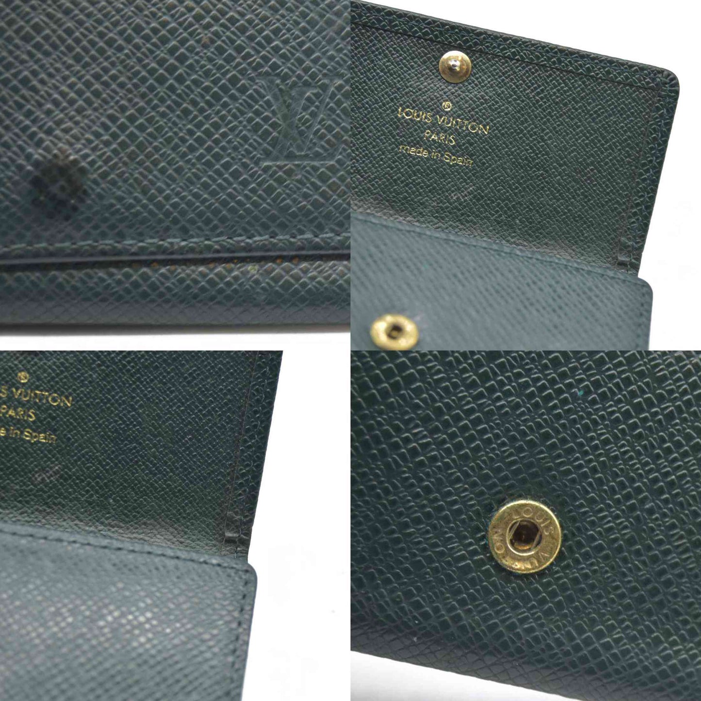 AUCTION $315 Louis Vuitton Taiga Leather Multicles 4 Ring Key Case Epicea CA0976