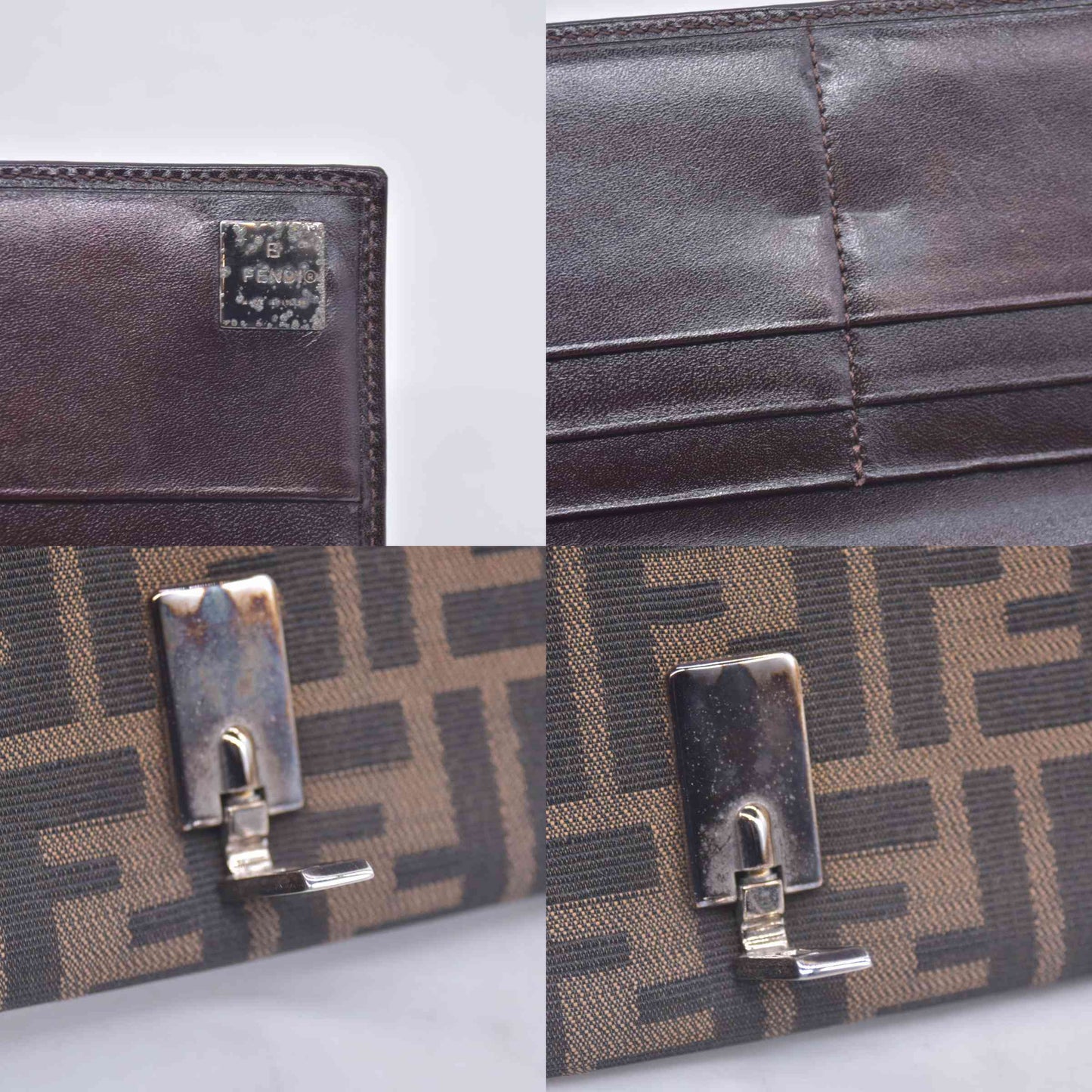 Fendi Fendi Tobacco Zucca Canvas Vintage Flap Wallet CONSIGNMENT