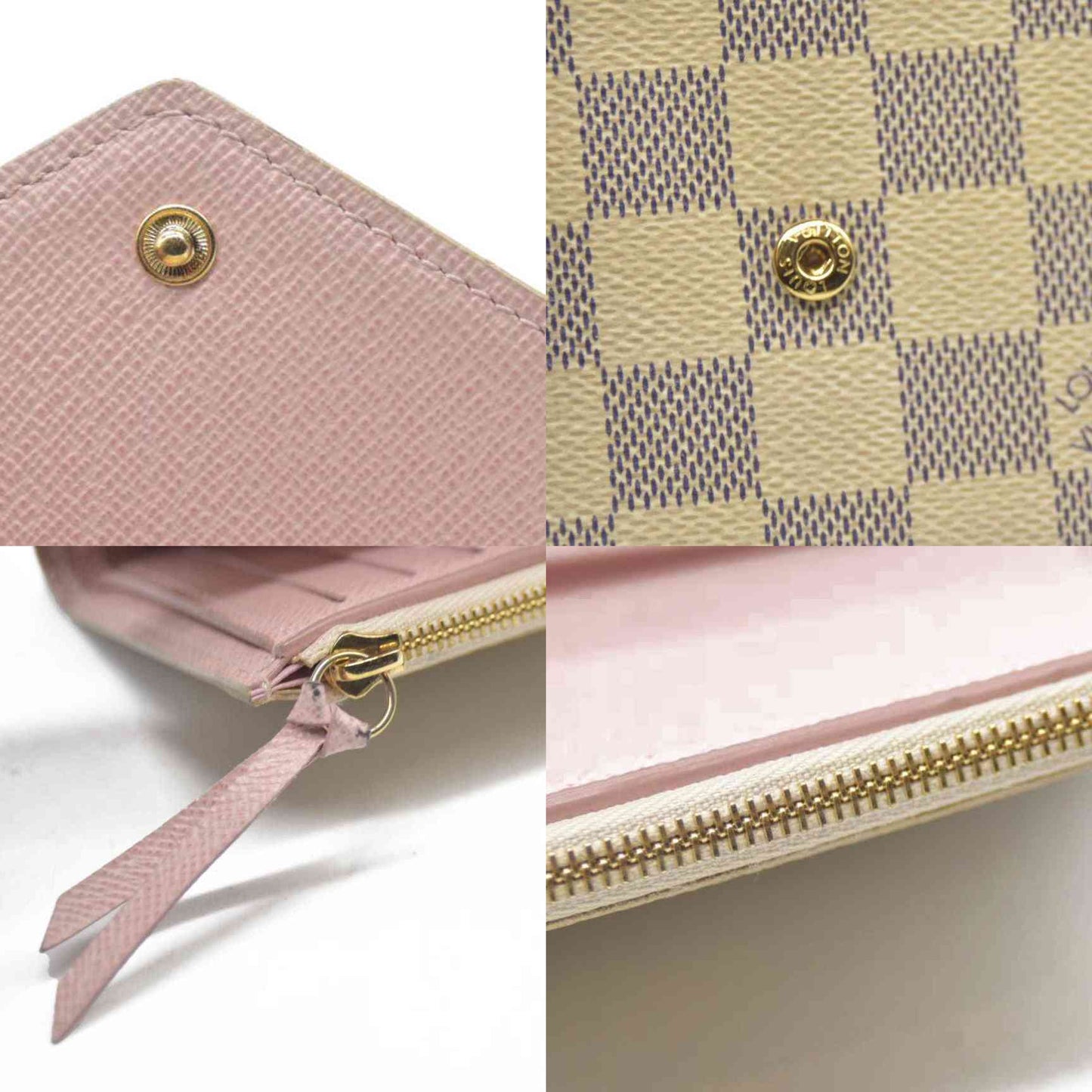 AUCTION $605 Louis Vuitton Tri-fold Wallet Damier Azur Portefeuille Victorine