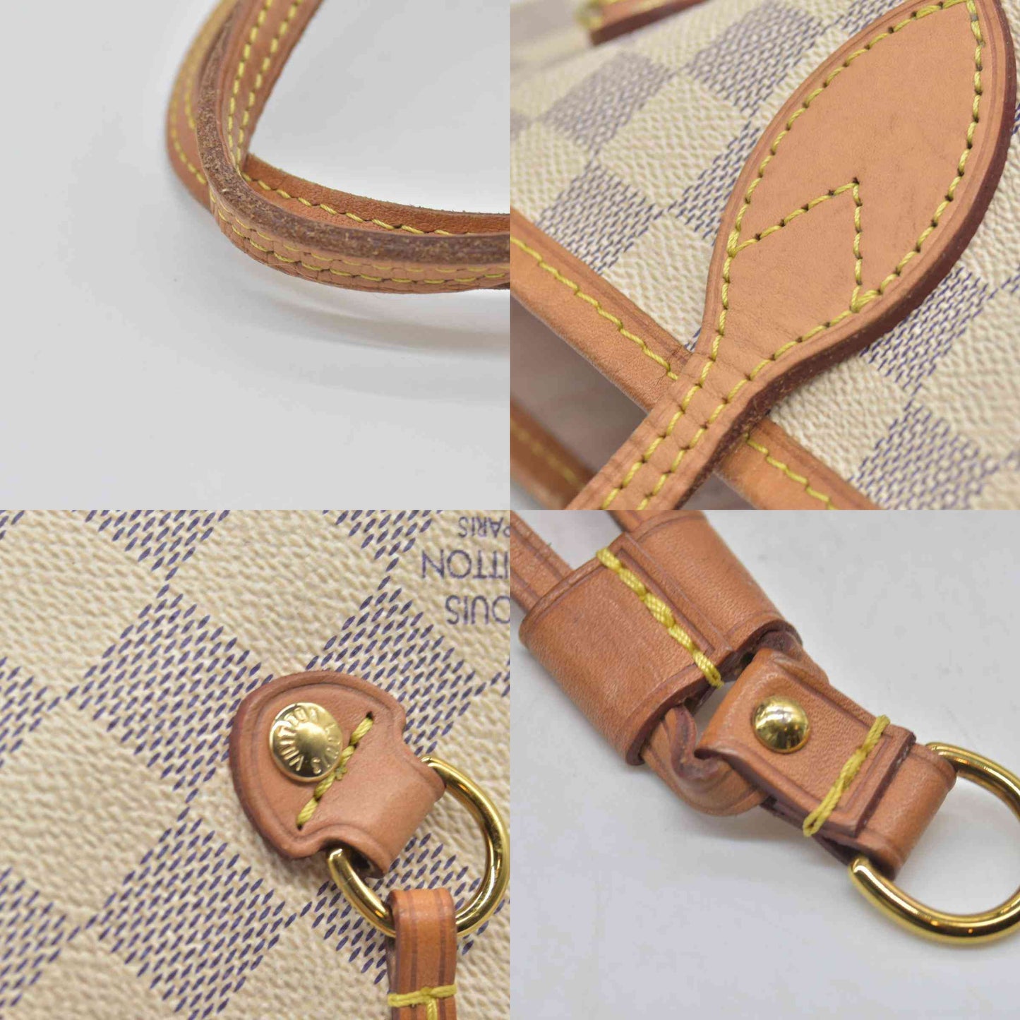 $2170 Louis Vuitton Damier Azur Neo Neverfull MM Rose Ballerine RFID