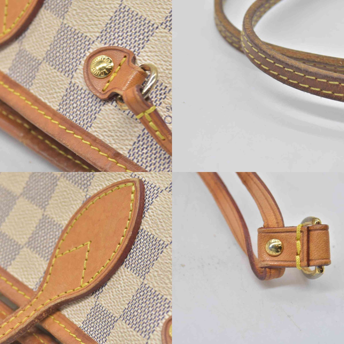 $2160 Louis Vuitton Damier Azur Neverfull PM Tote Bag Handbag AR3164