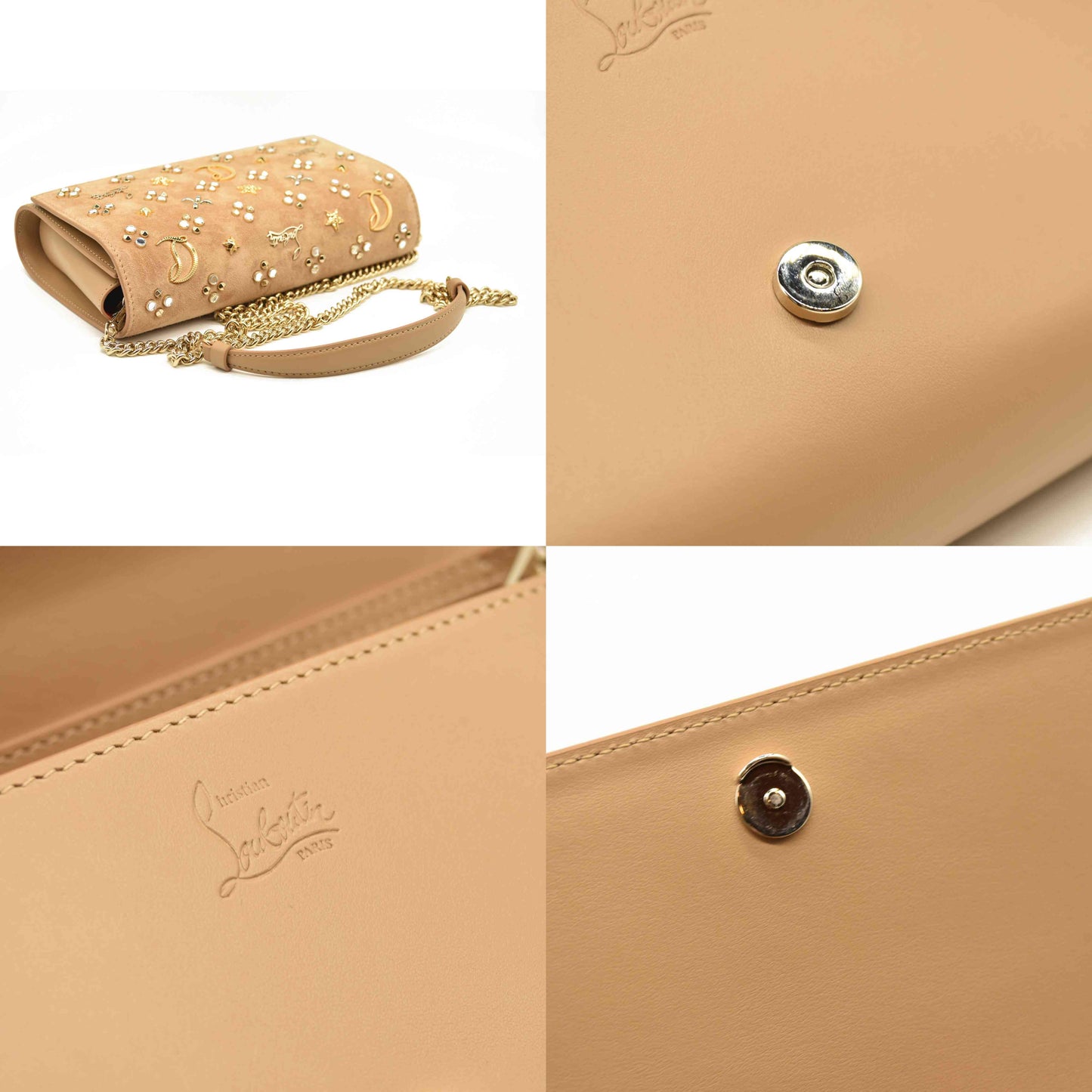 Christian Louboutin Paloma Suede Loubinthesky Lionne Crossbody Clutch