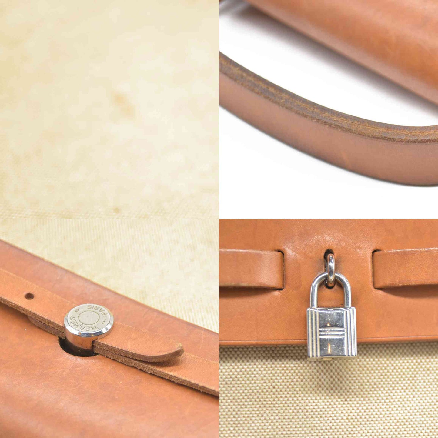 $2750 Hermes  Toile Herbag MM Natural