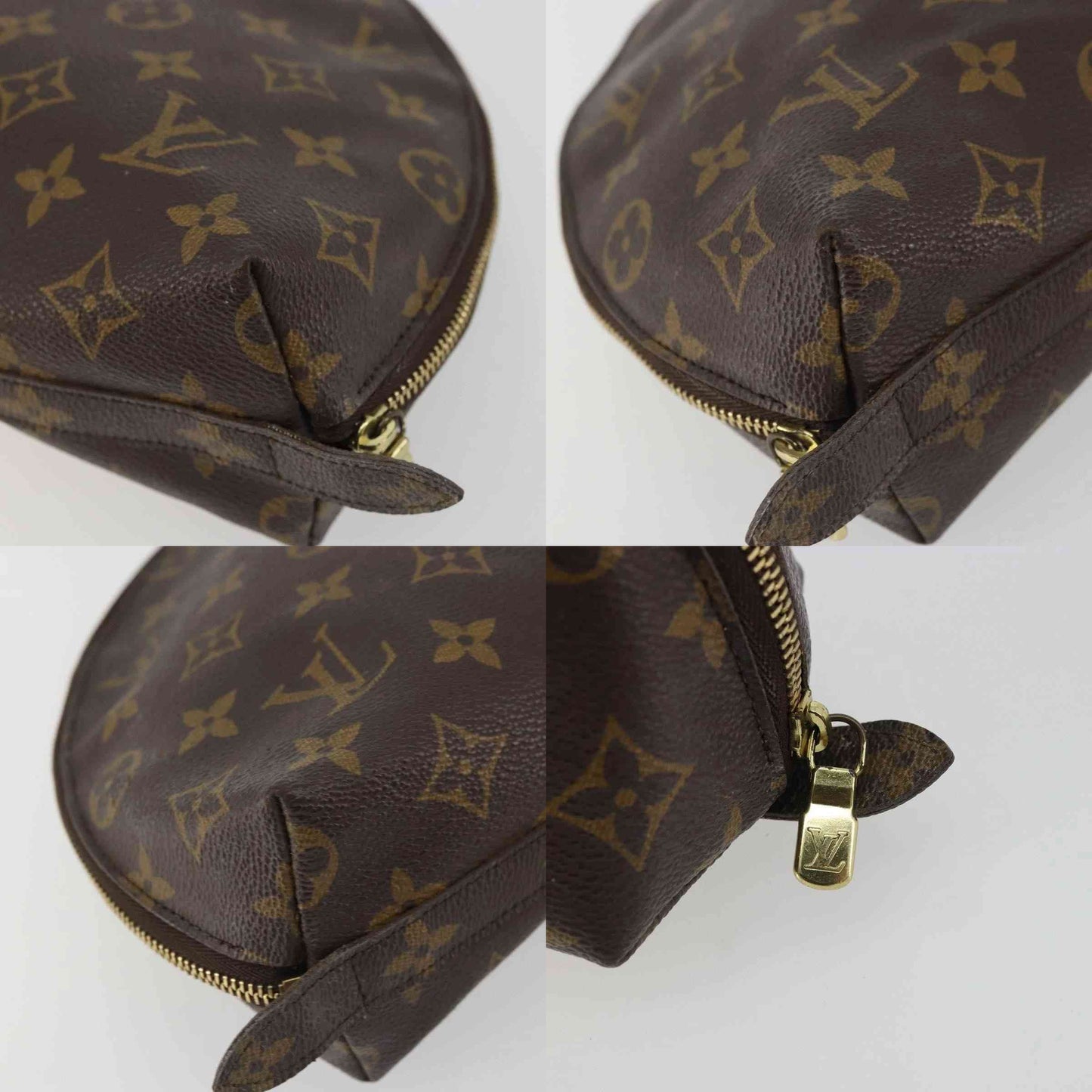 $620 2002 LOUIS VUITTON Monogram Trousse Demi Ronde TH0092