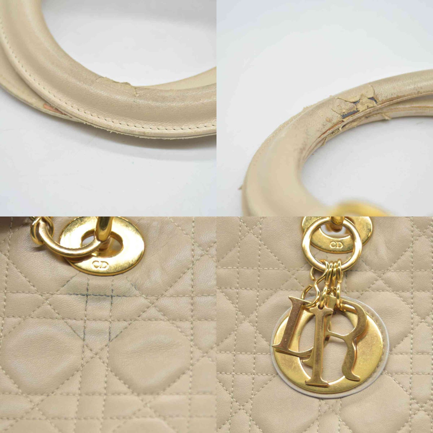 $7000 Christian Dior Large Lady Dior Beige 1997