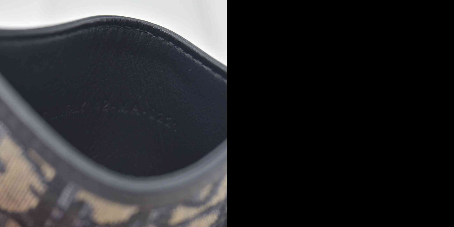 $450 Dior Oblique CD Logo Canvas Card Holder